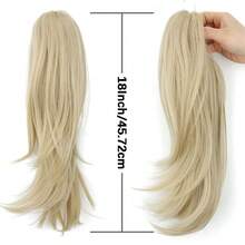 Women's Clip-In Ponytail Hair Extension 18 Inch Synthetic Fiber Natural Wavy Ponytail Hair Piece Blonde Brown Black - Multicolor - View 4