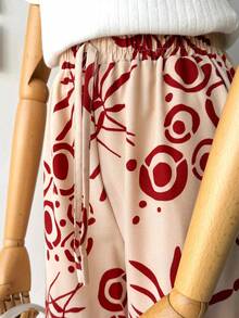 Women's Pants With Floral Print, Duna Fabric. - 米色 - 查看 4