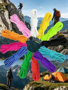 Thick Polyester Braided Rope, 5m Solid Color Rope, Suitable For Weaving Crafts And DIY Projects - Available In Multiple Colors Such As Black, Blue, Red, Pink, Green, White, Yellow, Light Blue, Orange - Perfect For Making Phone Lanyards, DIY Projects, Outdoor Camping, Pet Leashes, Etc. - Durable And Versatile - Solid Color - View 1
