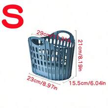 1 pieza Cesta de lavandería plegable moderna - Montada en la pared, cesto de ropa sucia portátil de múltiples capas, cesta de lavandería cuadrada de polipropileno para almacenamiento en el hogar y el baño (disponible en tamaños S/L/XL, la imagen mostrada es del tamaño XL, preste atención al tamaño del producto al comprar) - Multicolor - Ver 14