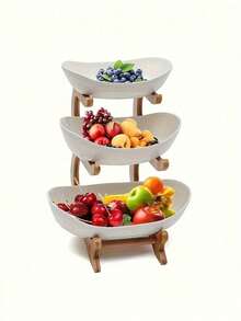 2/3 Tier Fruit Rack Snack Storage Tray - Plastic Fruit Bowl Set Suitable For Kitchen And Dining Room - Multi-Layer Fruit Snack Dessert Plate - Christmas Gift - Multicolor - View 16