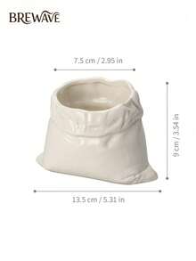 Brewave 1 buah Mug Kopi Keramik Berbentuk Koin Kreatif, Cangkir Teh Desain Linen Putih Baru, Wadah Minuman Kopi Unik untuk Rumah dan Kantor, Hadiah Ideal untuk Pecinta Kopi - Kurang dari 0,5L - View 9