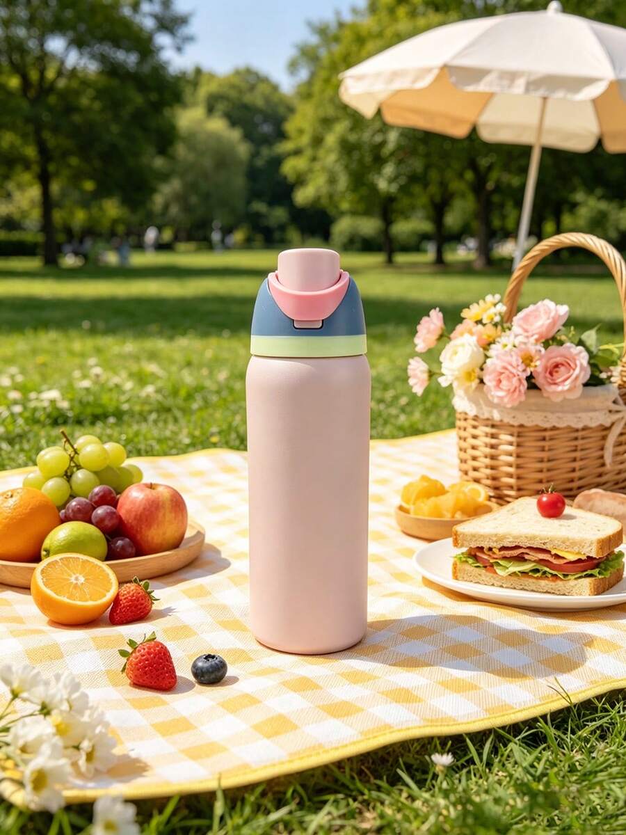 0wa Laa Pink Stainless Steel Cup, With A Capacity Of 32 Oz (945 Ml), Can Retain Heat For Up To 24 H. It Can Keep Both Hot And Cold Beverages Warm, Suitable For Brewing Coffee. The Design Is Exquisite And It Is Suitable For Use In Various Occasions. - Dusty Pink - View 1