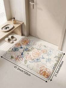 1pc Spring/Summer Natural Botanical Style Area Rug, Floral Pattern Living Room Carpet, Soft Touch, Short Pile Modern Floor Rug, Suitable For Bedroom, Dining Room, Office, Home Decor And Doormat, Versatile For Various Occasions Like Music Festivals, Wedding Venues And Daily Home Use - Multicolor - View 16
