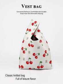 1pc Crochet Breathable Lightweight Foldable Handbag, Suitable For Carrying Phone, Cosmetics, Perfume, Daily Use, Vacation, School, Commute, Shopping, Photography, Camping, Running, Suitable For All Seasons - Multicolor - View 5