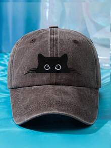 1 buah Topi Baseball Wanita Motif Kucing Bordir Personalisasi Pelindung Matahari Lembut Cocok untuk Semua Musim Ukuran Dapat Disesuaikan Warna Polos Gaya Retro Jalanan Warna-warni Cocok untuk Pemakaian Sehari-hari dan Sebagai Hadiah - B - View 20