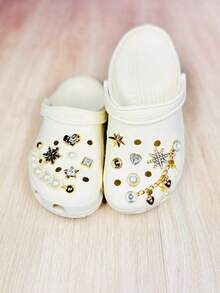 Low Croco Clog Sandal, 100% EVA, With Pendant - Soft And Comfortable. - Off White - View 2