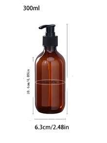 300ml/500ml Refillable Amber Plastic Pump Bottle, Unscented, Latex-Free, Suitable For Shampoo, Lotion, Gel, Cosmetics, Bathroom Products - A - View 12