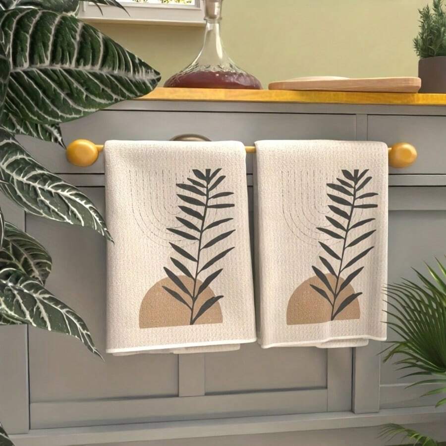 2 Packs Letter & Heart Kitchen Towels, Household Kitchen Cleaning Cloth, Machine Washable & Reusable, Housewarming Home Decor Gift, Kitchen Accessories