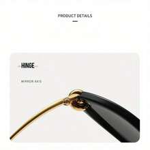1 Pc/Set, Stylish Cat-Eye Sunglasses With A Sophisticated Knot Design And Oval Frames. Available In Multiple Colors. Perfect For Daily Dates, Commuting, Street Style Outfits, Or As A Gift. Includes A Glasses Case. - 黛米/茶 - 查看 3