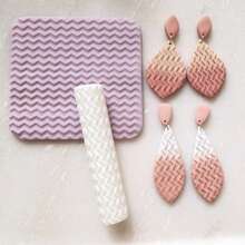 Geometric Texture Clay Roller Set, Suitable For Polymer Clay, Ceramics, Pottery, Jewelry And Earring Making, Handmade DIY Clay Texture Tools - Geometric Roller - View 9