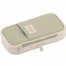 1 pieza Estuche multifuncional de gran capacidad expandible, bolsa de almacenamiento de artículos de papelería de tela de sarga con ranura para bolígrafos, organizador plegable de útiles escolares, estuche de lápices estilo japonés/coreano - Estuche para lápices de sarga - Ver 12