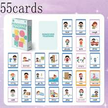 55 tarjetas didácticas de palabras en inglés sobre emociones y sentimientos - Multicolor - Ver 10