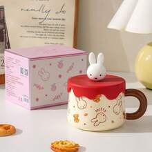 Kawaii 授權 MIFFY 陶瓷馬克杯，滴釉杯緣設計搭配可拆卸 3D 兔子杯蓋，耐用陶瓷材質，可穩固盛裝冷熱飲品。Ins 熱門款，精美包裝，適合年輕女性與 MIFFY 周邊收藏家的甜蜜季節禮物 - 彩色 - 查看 12