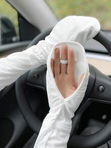 1 par de mangas de protección solar Anti UV, finas y transpirables, de seda de hielo, de talla grande, para conducir y hacer ciclismo, adecuadas para ciclismo y montar motocicleta - Negro - Ver 11