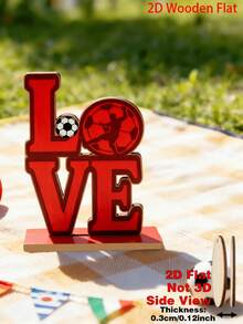 1pc 2D Flat 1 Piece Wooden Desktop Ornament, Soccer Commemorative Gift, Wooden Soccer Figurine, Sports Fan Decor, Athlete Wooden Craft, Game Day Table Centerpiece, Soccer Gift For Him Or Her, Office And Home Decor, 2D Flat - one-size - View 11
