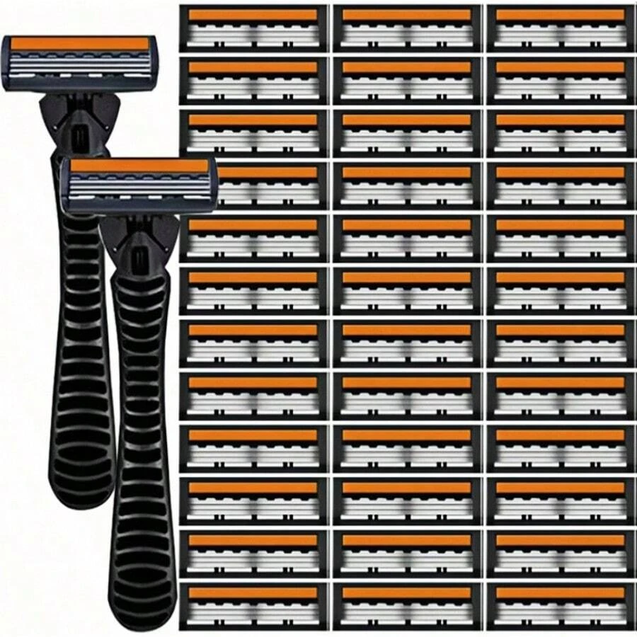 Safety Razors, Manual Shaving Razors, 3-Layres Blade Razors, Replacement Razor Blades, Hair Care Tools, Traditional Safety Razors For Smooth Shaving Travel