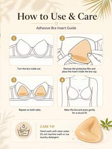 2pcs Reusable Double-Sided Adhesive Breast Pads, Waterproof Invisible Push-Up Pads, Suitable For Bikini, Swimsuit, Summer Dress And Low-Cut Tops - Multicolor - View 6
