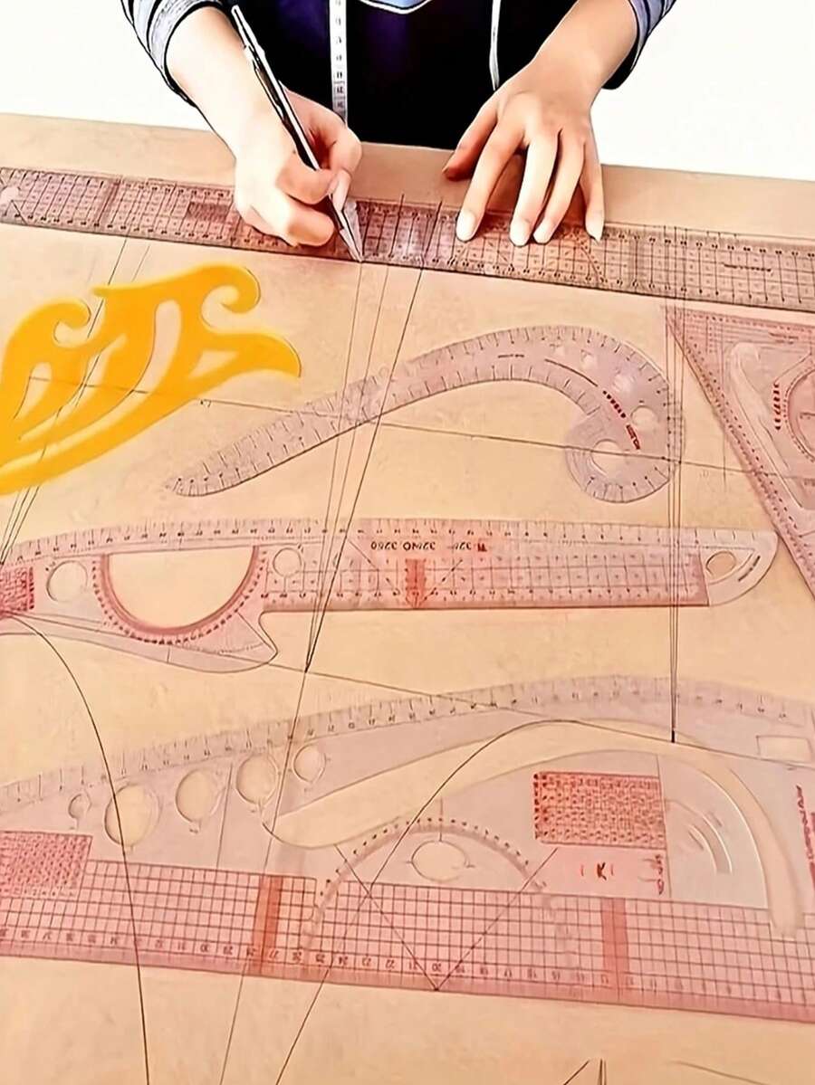 PIN 1pc Multi-Functional Curve Ruler 6501, Acrylic Transparent Drafting Tool, For Sewing Pattern Making, With Arm Hole Placement For Tailors And Designers - Scale Ruler - View 1