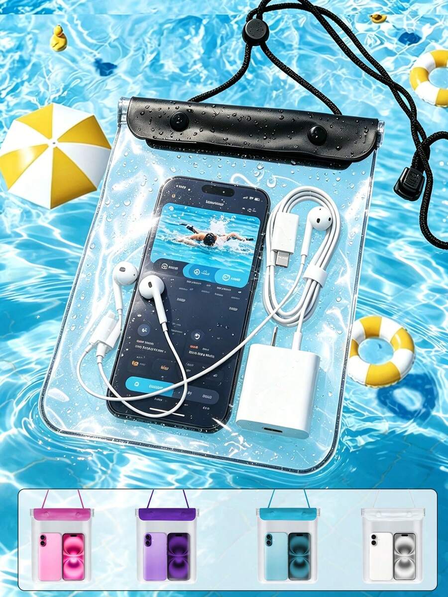 Waterproof Dry Bag, Waterproof Phone Pouch, Shoulder Bag - Suitable For Diving, Water Park, Canal Hiking And Beach Swimming Item Storage. Features Swimming, Photography, Dust-Proof, Shock-Proof, Rain-Proof, Waterproof, Floating And Portable Functions, Versatile Use. - Multicolor - View 1