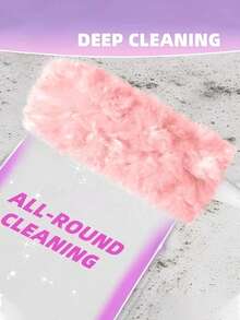 Pink Disposable Electrostatic Dusting Duster Set With Handle, Replaceable Mop Head, Suitable For Home, Car, Electronic Products, Keyboard, Furniture Cleaning Replacement Head - Home Electrostatic Dusting, Use With Dusting Brush (Replacement Refills Not Included Separately) - Multicolor - View 3