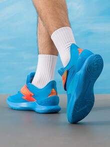 Under Armour D. FOX 1 HFD-BLU Basketballschuhe, Stoßabsorption & Grip, Unisex Sportschuhe, 3028807-419 - blau/orange - Übersicht 4
