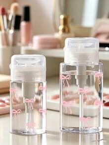 Bow Tie Pattern Nail Polish Remover Bottle, Suitable For Nail Polish Remover - Refillable Travel Packaging Bottle, Suitable For Home, Salon, And Travel Use.Lip And Eye Makeup Remover, Reusable , Makeup Remover Bottle, Travel Essentials - Multicolor - View 2