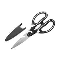 Tijeras multifuncionales de cocina para el hogar, gruesas, con cubierta protectora de acero inoxidable. Tijeras para huesos de pollo que pueden cortar pollo, pato, pescado, huesos y carne de mariscos, barbacoa casera y alimentos complementarios. - Blanco y Negro - Ver 12