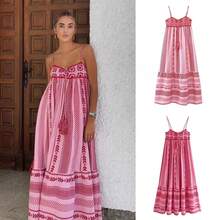 Women's Printed Patchwork Knitted Dress, Skirt, Suspender Dress - Printed Version - View 2
