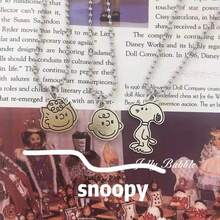 SNOOPY 1件可愛女孩心情情侶項鍊卡通鎖骨毛衣鍊，適合作為給粉絲、家人和朋友的小禮物，日常必備 [隨機款式] - 彩色 - 查看 4