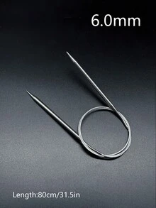 不鏽鋼圓形編織針，2.0-6.0mm 耐磨防鏽、不變形防霉、耐用。長度 80cm，適用於大多數編織項目，可用於衣物的無縫圓形編織，以及圍巾、毯子和其他大型手工紡織品的平編 - 不銹鋼環形毛衣針 - 查看 9