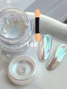 變色龍極光珍珠美甲粉附抹布工具，幻彩紫綠藍漸變鏡面粉，魔幻閃耀冰透亮面美甲DIY裝飾配件套組，美人魚風(0.5g/瓶) - 彩色 - 查看 12