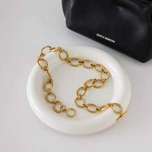 S SHOPBOHO 1pc Stainless Steel Geometric Circle Collarbone Chain Exaggerated Chain Necklace Summer Non-Fading Jewelry - Geometry - View 5