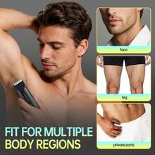 Conduroma Men's Body Hair Trimmer - Portable Electric Intimate And Groin Hair Trimmer Set, Waterproof Wet & Dry Use, With Replaceable Ceramic Blade, Ideal Gift - Black - View 11