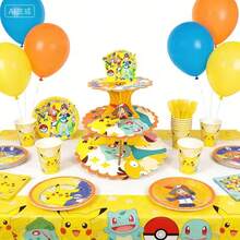 pokemon 1款寶可夢主題派對裝飾 - 房間佈置、派對背景布 - 多功能家居裝飾，適用於派對、工作室、居家及戶外花園慶典 - 彩色 - 查看 5