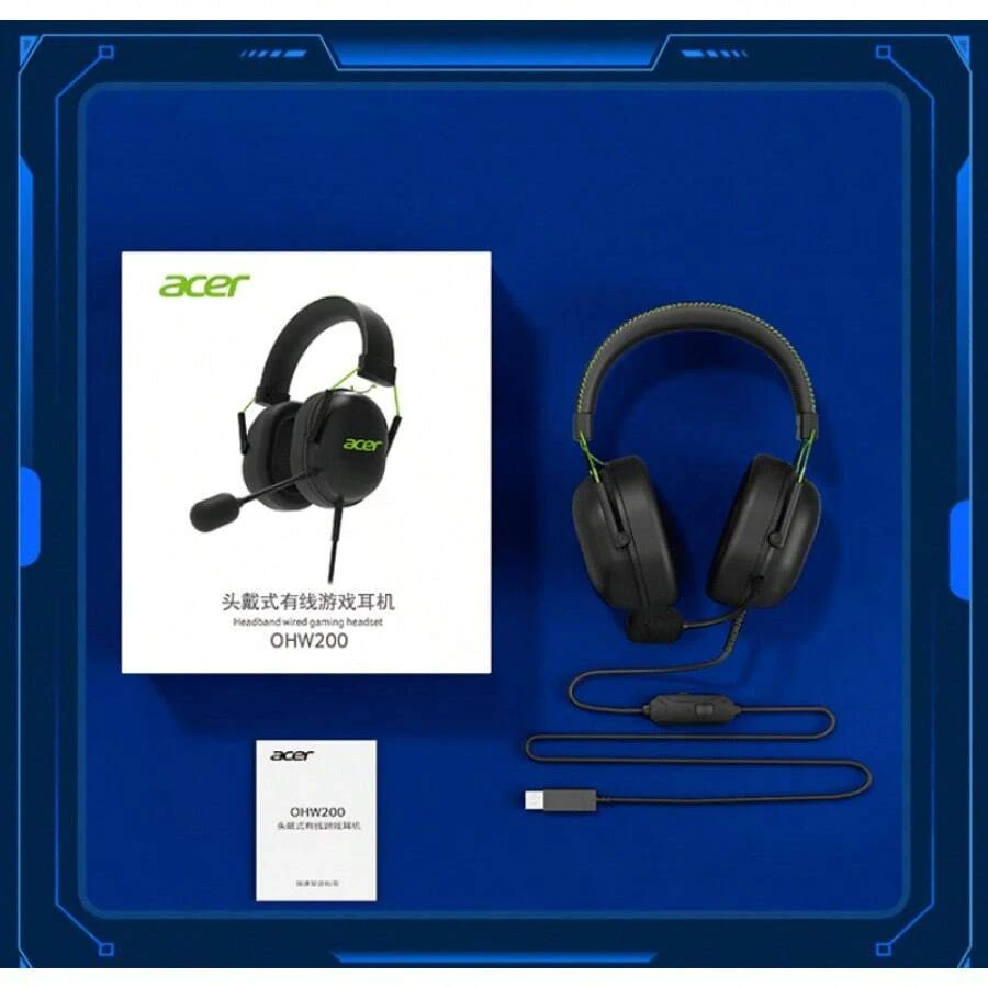 Acer OHW200 Wired Gaming Headset | USB 7.1 Surround Sound + Detachable Microphone | Over-Ear Gaming Headset With Noise Cancellation | Compatible With PCs/Computers/Laptops | Lightweight And Comfortable Headset - View 1