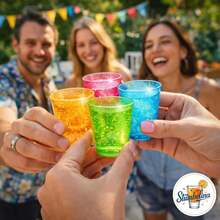 Stumbelina 100 UNIDADES (1 oz) BRILLO NEÓN |   VASOS DE CHUPITO DE PLÁSTICO |   Paquete Variado MULTICOLOR BRILLANTE |   Mini Vasos Desechables para Fiestas |   Perfecto para Chupitos de Gelatina, Shooters de - 100 tazas - Ver 8