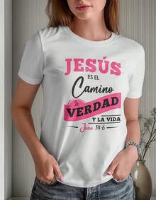 Christian Religious T-Shirt Jesus Is The Way #9 - White - View 1