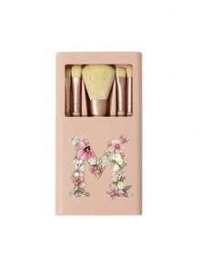 Portable Makeup Brush Set With Mirror, Printed With Dried Flower Pattern And A-Z Letters. This Is A Boxed Makeup Brush Set, A Multi-Functional Makeup Brush Set With Mirror Case, Including Mini Multi-Functional Makeup Brushes, Foundation Brush, Eyeshadow Brush. This Makeup Brush Storage Box Also Includes Brushes, Very Convenient And Practical, Ideal Gift For Girls, Portable Travel Accessory And Mother's Day Gift. - Multicolor - View 17