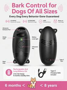 Alat Pengusir Anjing Ultrasonik Mini, Perangkat Pengontrol Gonggongan Anjing Portabel, Alat Bantu Pelatihan Anjing Isi Ulang USB-C untuk Jalan-jalan di Luar Ruangan, Taman, Perjalanan, dan Penggunaan di Rumah - MultiWarna - View 8