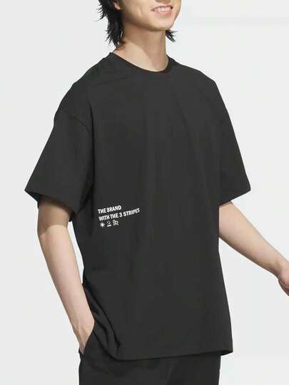 Adidas 夏季新款男女休閒寬鬆圓領短袖T卹