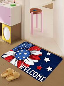 1pc Creative Floral Pattern Kitchen Mat, Faux Cashmere Washable Door Mat, Soft Skin-Friendly Decorative Floor Mat, Durable Home Entrance Mat, Small Area Rug, Kitchen Decor Mat, Suitable For Living Room, Room, Bedroom, Etc. - View 6