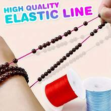 1 Rollo/Paquete de Cordón Elástico para Hacer Pulseras de 0.8mm, Hilo Elástico de Material de Nailon, Cuerda Elástica para Hacer Joyas DIY, Collares, Cuentas y Manualidades - 1 rollo/paquete - Ver 2