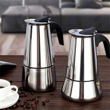 2/4/6/9/12 Cup Stainless Steel Espresso Coffee Pot 100-600ml Moka Pot Home Kitchen Camping Coffee Pot - Silver - View 7