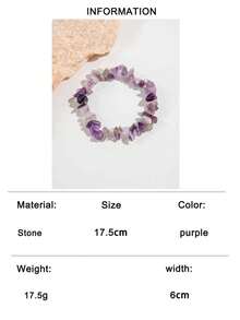imoli 1pc/Fashion Bohemian Crushed Stone Handmade Beaded Multicolor Bracelet Elastic Stretch Bracelet For Women, Suitable For Summer Vacation Stacking Wear, Perfect Gift For Friends And Besties - Multicolor - View 21