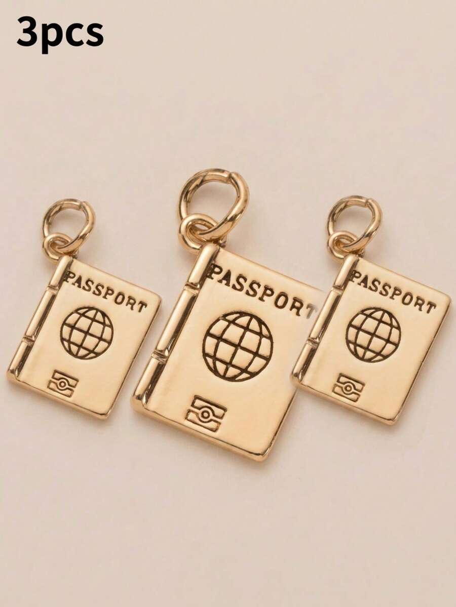 Set de 3 colgantes de libro de verano, estilo de dibujos animados de alta gama, colgante de cobre chapado en oro de 14K, adecuado para accesorios de joyería DIY como pulseras, tobillos, collares, cadenas corporales, etc. - Multicolor - Ver 1