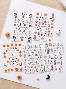 5 piezas/Set Pegatinas de Fantasma, Calabaza y Flor de Halloween de Estilo de Dibujos Animados, Pegatinas Autoadhesivas de Estilo Lindo para Estudiantes, Papelería, Diario y Arte de Uñas, Suministros Escolares, Decoración de Habitación, Decoración del Hogar, Decoración de Halloween - 5 unidades QJK-PM228-232 - Ver 11