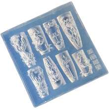 1pc Transparent Square Ocean Silicone Nail Art Mold, Seahorse Jellyfish Shell 3D Carved Template, Coral Starfish Wave Embossed Printing Mold, Summer Ice Transparent Gradient Long Pointed Wearable Nails, Korean Style Sea Salt Fresh Nail Shape, Ins Island Vacation Nail Art, Divided Layout Seahorse Shell Starfish Multiple Ocean Patterns, Lightweight And Flat Easy To Store, Suitable For Nail Art DIY Enthusiasts, Can Be Used As Holiday Gift - Multicolor - View 5