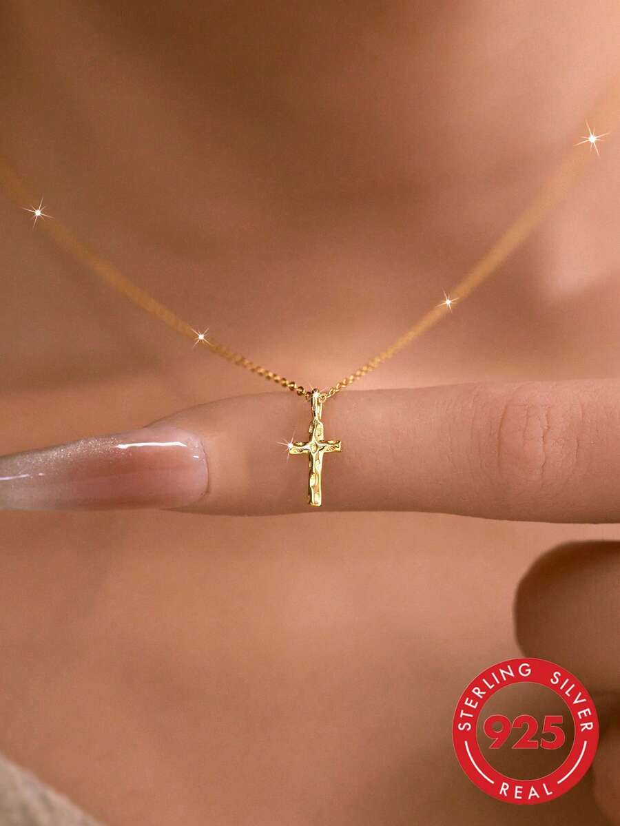 1 件 S925 银镀金迷你镶嵌锆石项链,精致锁骨链,适合送给女朋友的礼物 - 錘紋項鍊 - 查看 1