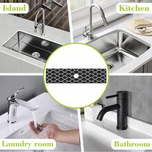 1pc Black Diamond Grid Sink Faucet Absorbent Mat, Drainage Mat, Kitchen, Bathroom Sink, Countertop, Drainage Mat, Diatomaceous Earth Wash Basin, And Trimmable Quick-Dry Mat. - Multicolor - View 8